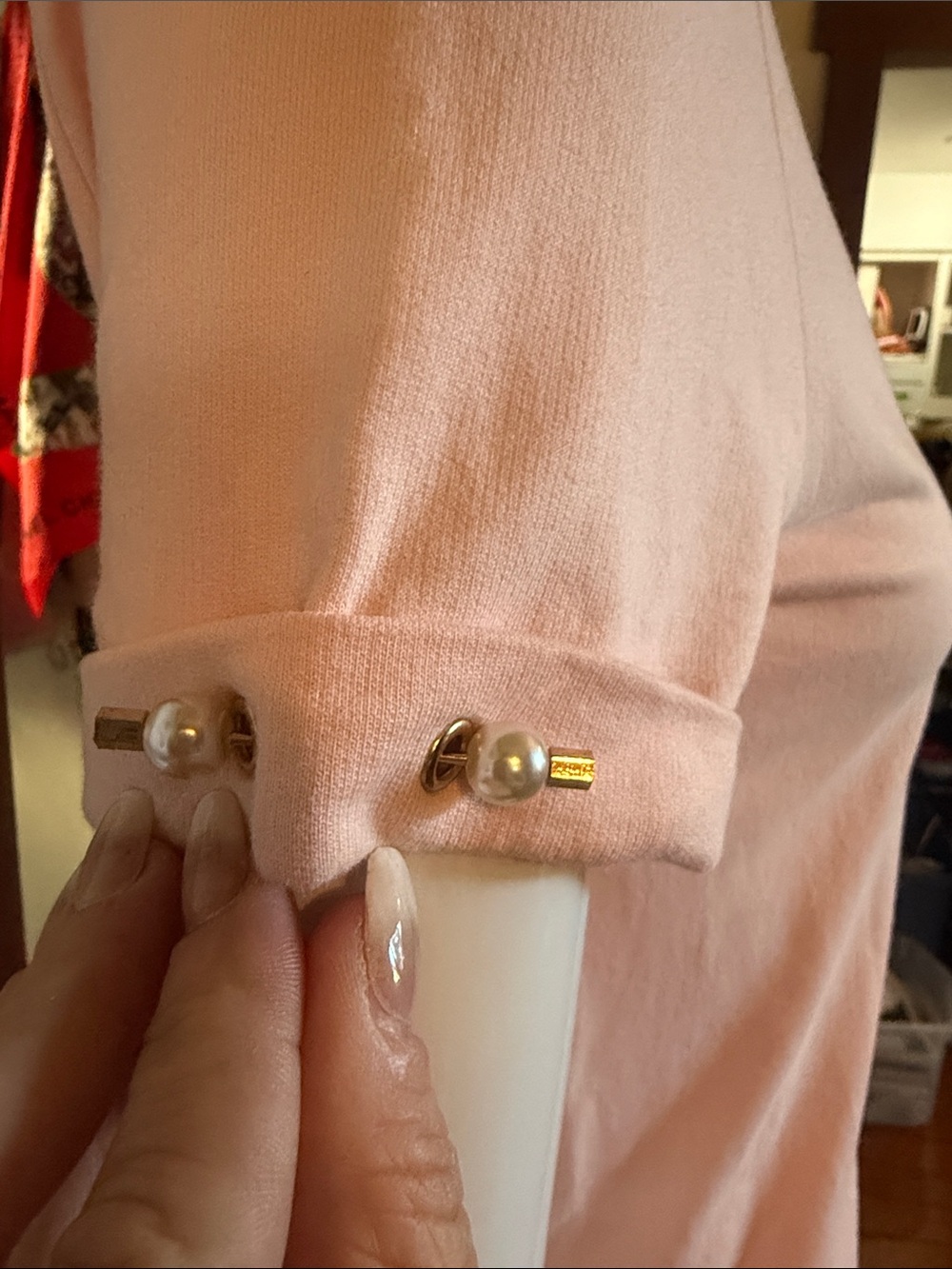 Jaspal  size XS, unique Relaxed Light Pink Midi T-Shirt Dress with Pocket 100%co